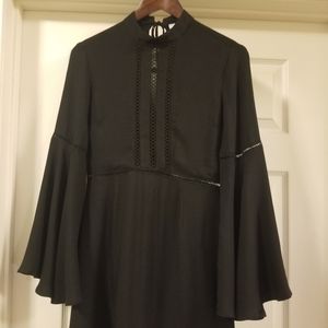 NWT Jack by BB Dakota Charrelle black flare long sleeve Dress size 4
